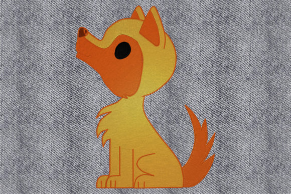 Baby Wolf Embroidery Design