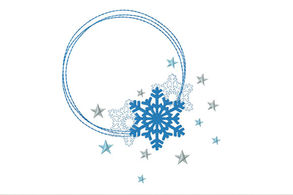 Circle Frame with Snowflakes