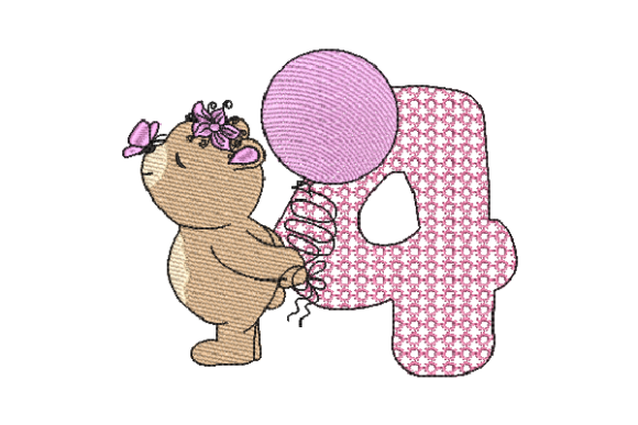 Number 4 Cute Teddy