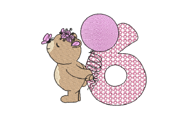 Number 6 Cute Teddy