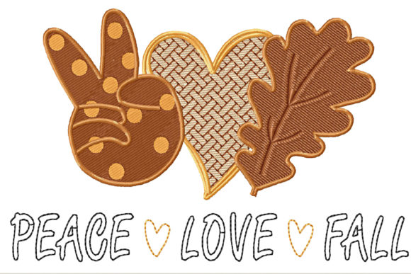 Peace Love Fall Heart and Leaf