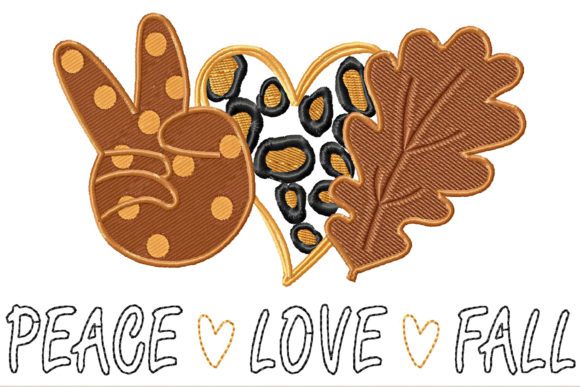 Peace Love Fall Leopard Heart and Leaf