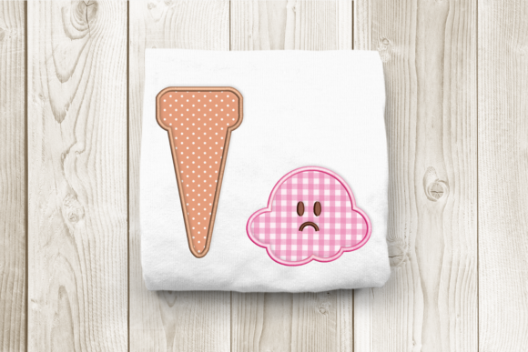 Sad Dropped Ice Cream Applique