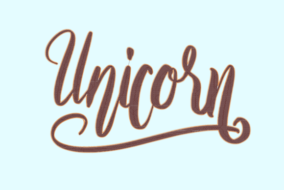 Unicorn Brown Lettering